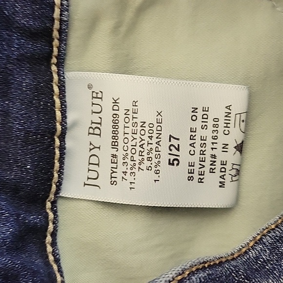 Judy Blue Los Angeles Straight Leg Blue Jeans Sz 5/27. Slightly Distressed - Picture 6 of 6